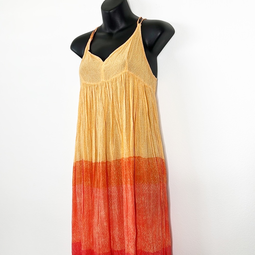 Anthropologie Carla Weeks Bohemian Sunset Rainbow Maxi Dress Size Small - Picture 3 of 12